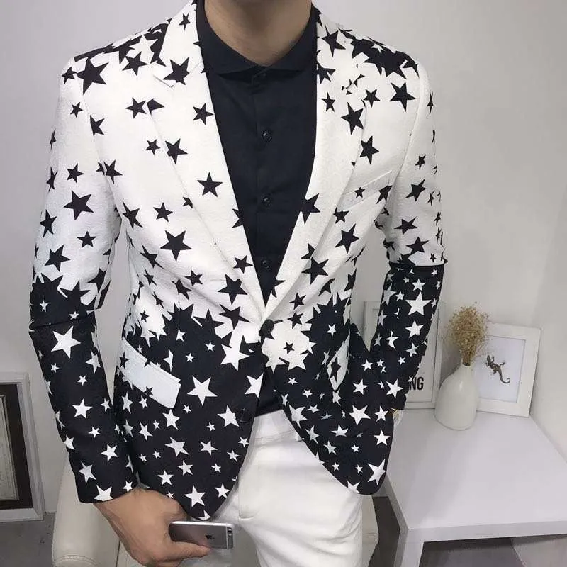 Men'S Grooming Brands - Star Print Slim Fit Blazers 2024