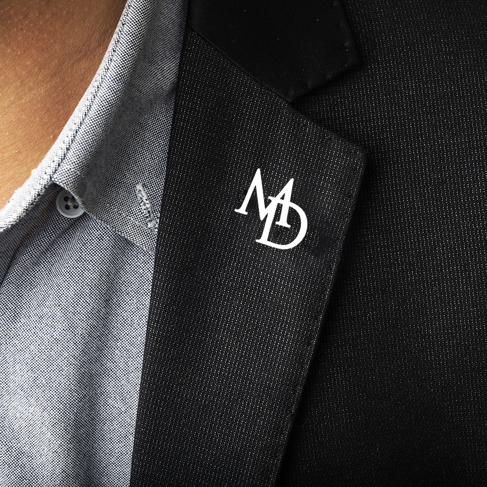 Men'S Groom - Tangula Custom Initials Brooch For Groom