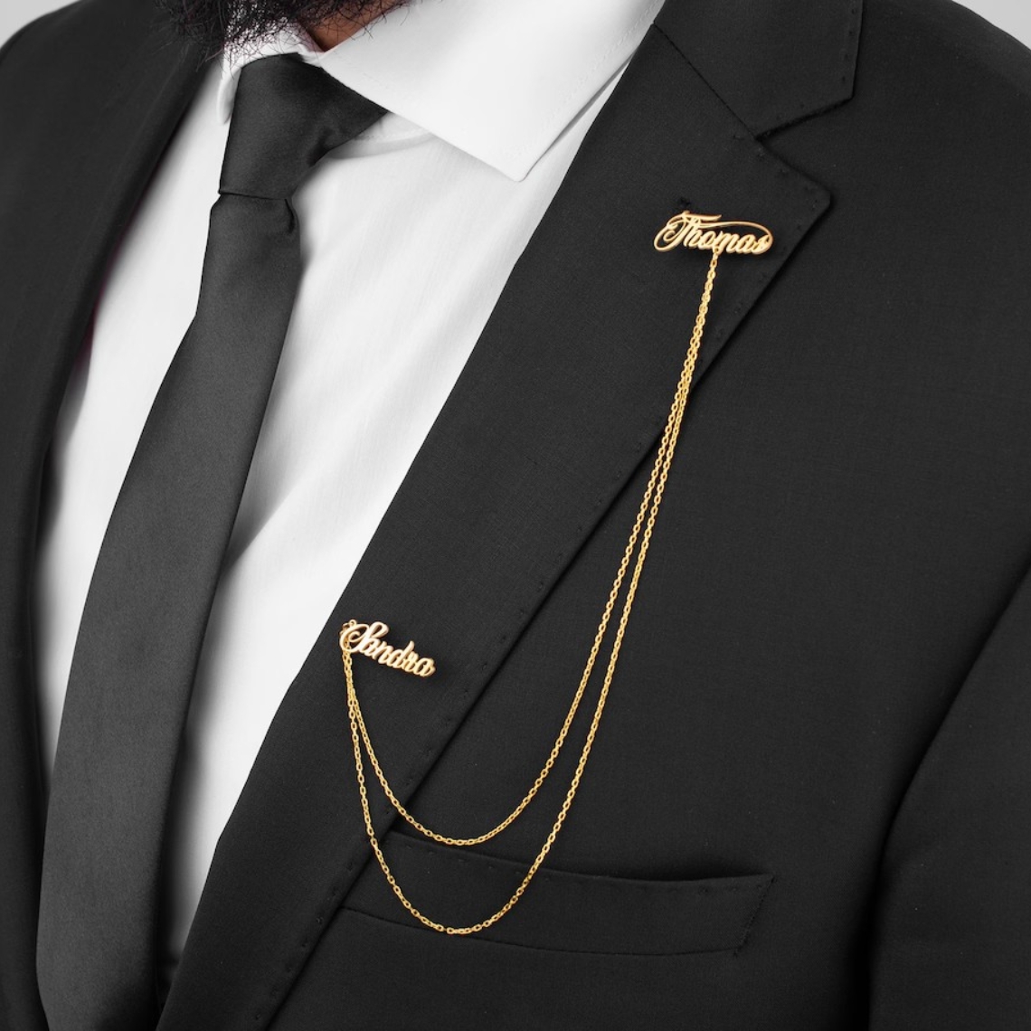 Custom Double Name Brooch Men  - đánh giá và giá Men'S Groom