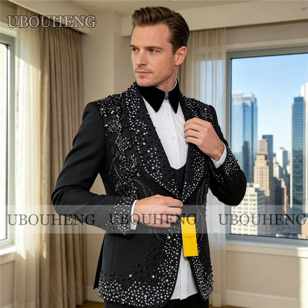 Luxury 3 Piece Men Suit Black  - đánh giá và giá Mens Grooming Kit Luxury