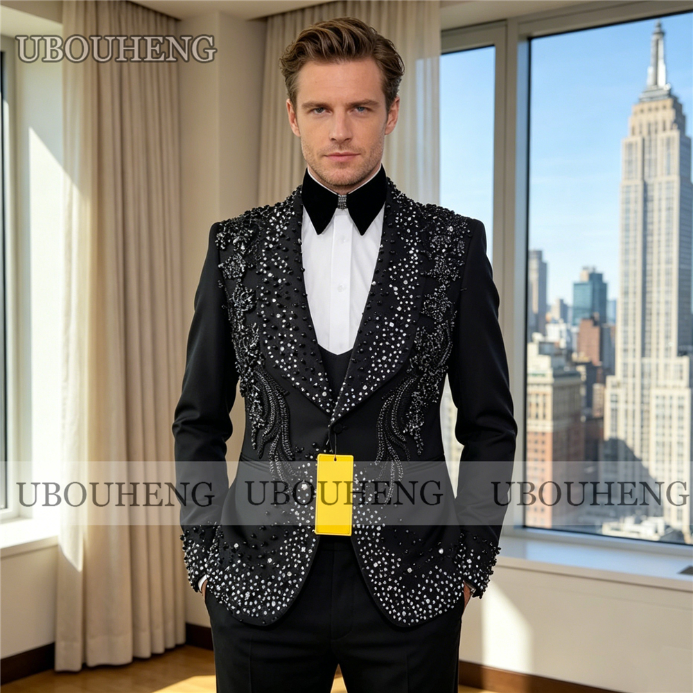 Luxury 3 Piece Men Suit Black  - đánh giá và giá Mens Grooming Kit Luxury