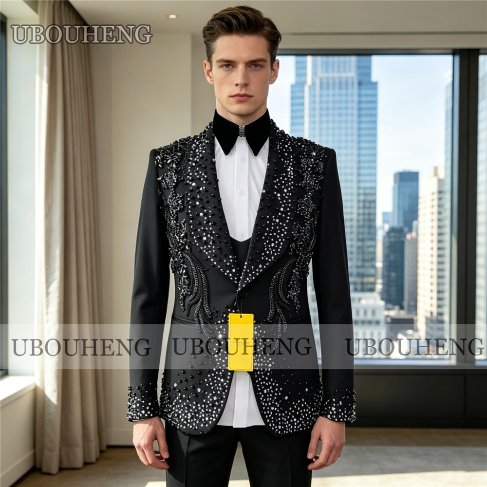 Luxury 3 Piece Men Suit Black  - đánh giá và giá Mens Grooming Kit Luxury