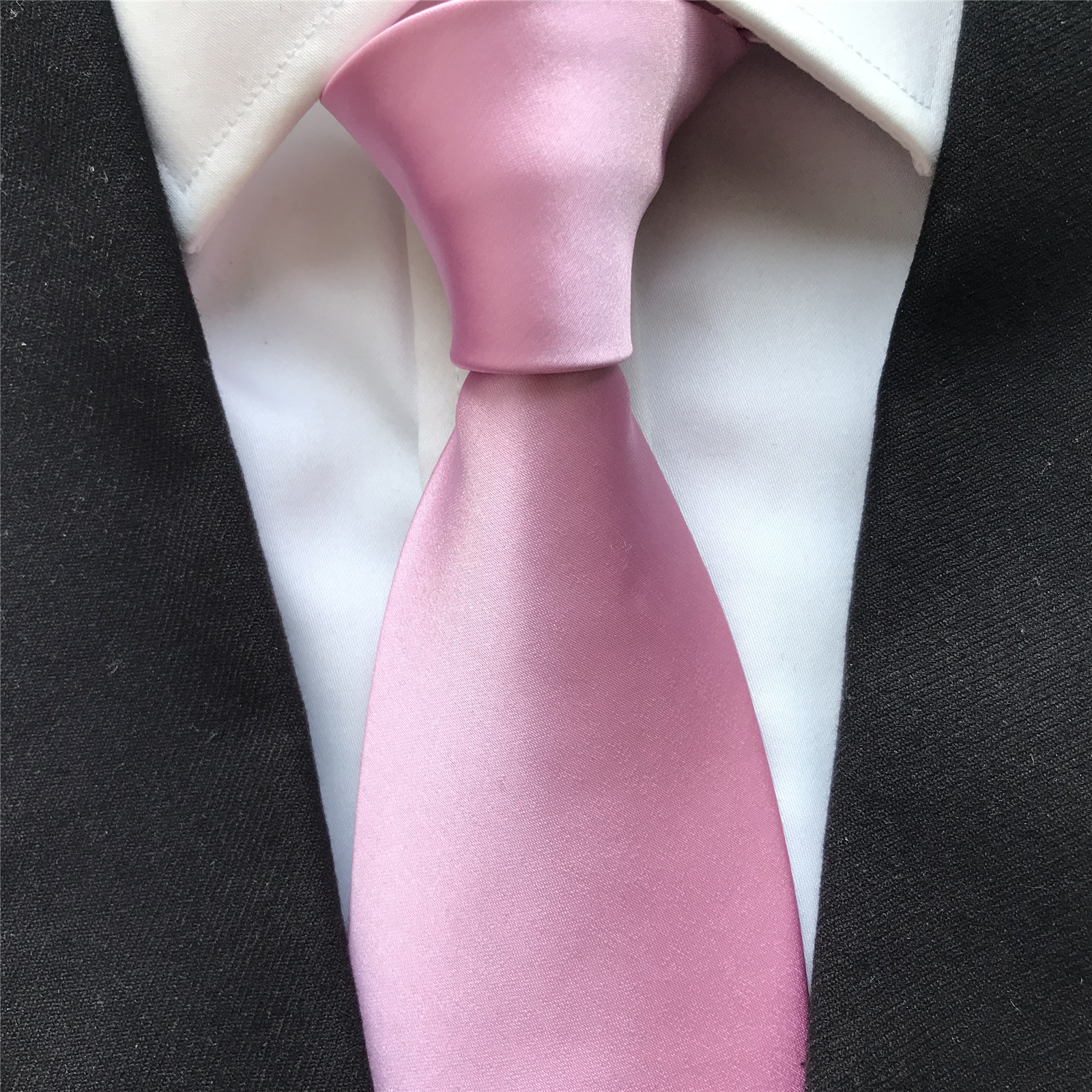 Men's Ties Solid Pink Neck Tie - đánh giá và giá Men'S Grooming Pictures