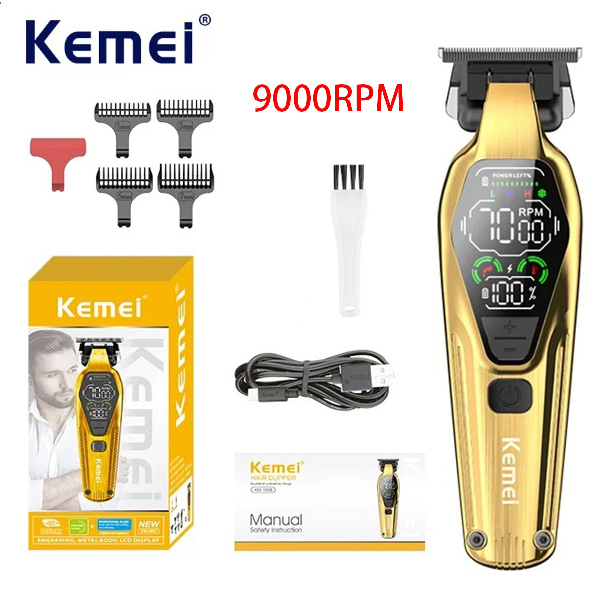 Kemei Mens Hair Clippers Profe - đánh giá và giá Men'S Grooming Haircut