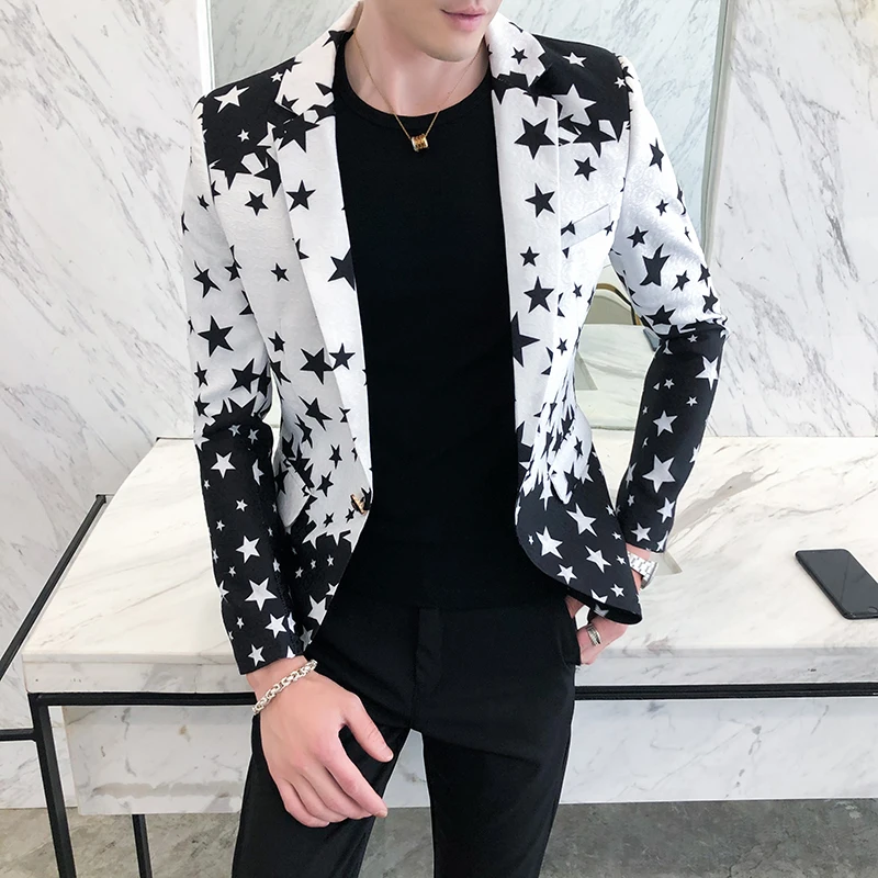 Star Print Slim Fit Blazers 20 - đánh giá và giá Men'S Grooming Brands
