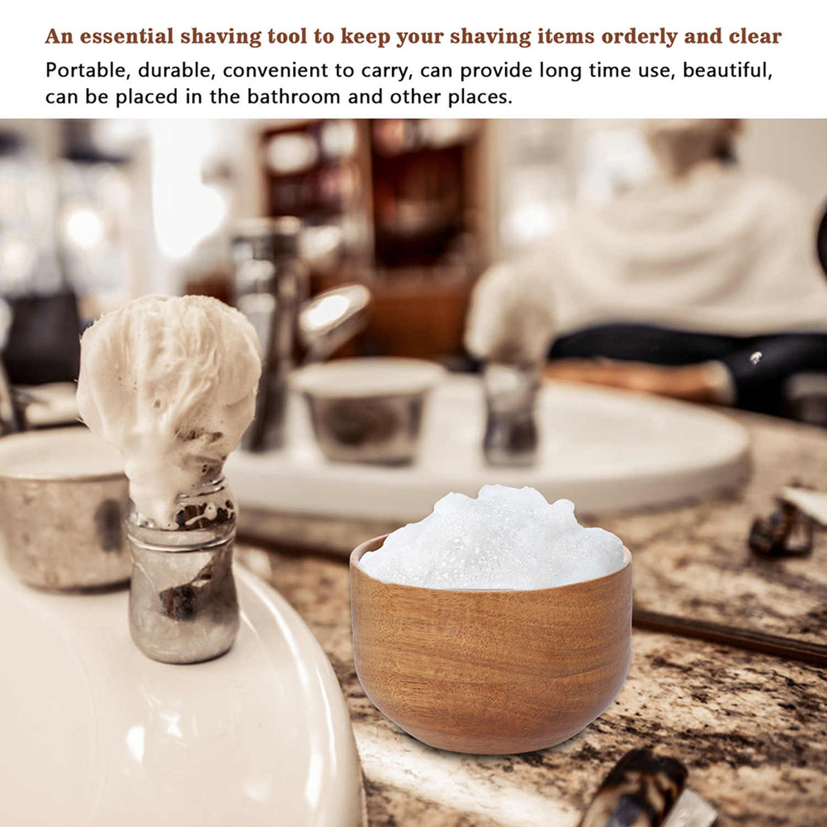 Wooden Men Shaving Bowl Light  - đánh giá và giá Shaving Bowl Soap