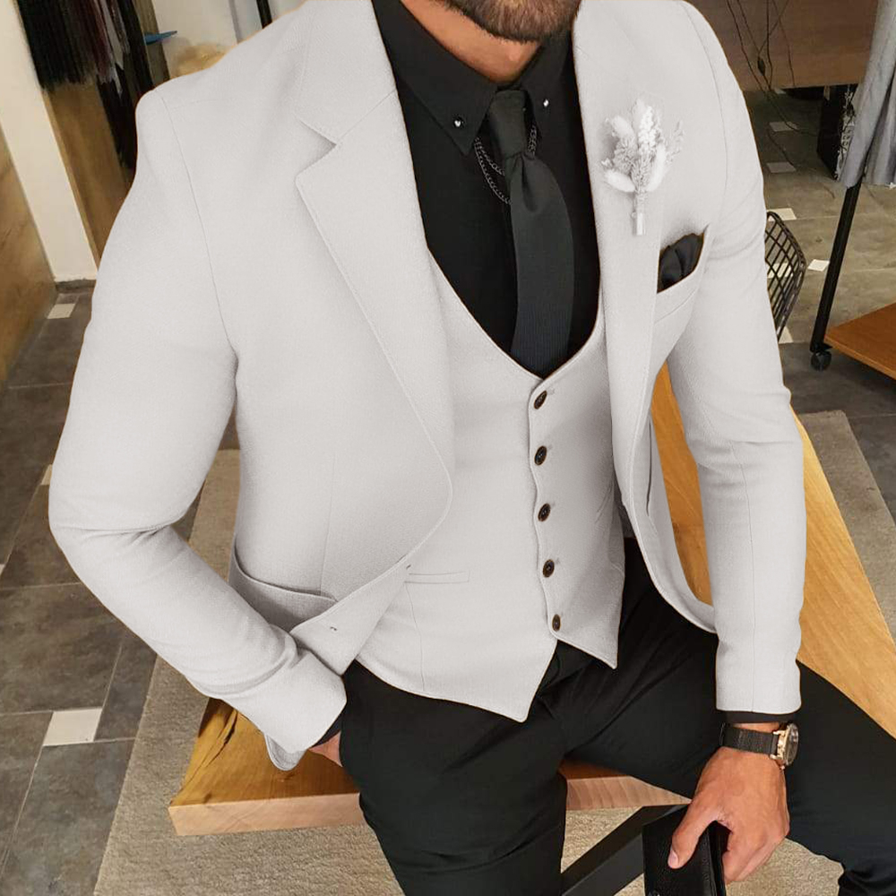 White 2 Piece Pant Coat Shawl  - đánh giá và giá Men'S Grooming Pictures