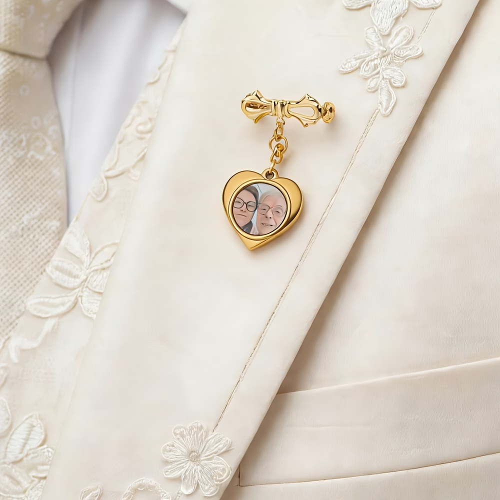 Custom Photo Brooch For Women  - đánh giá và giá Men'S Groom